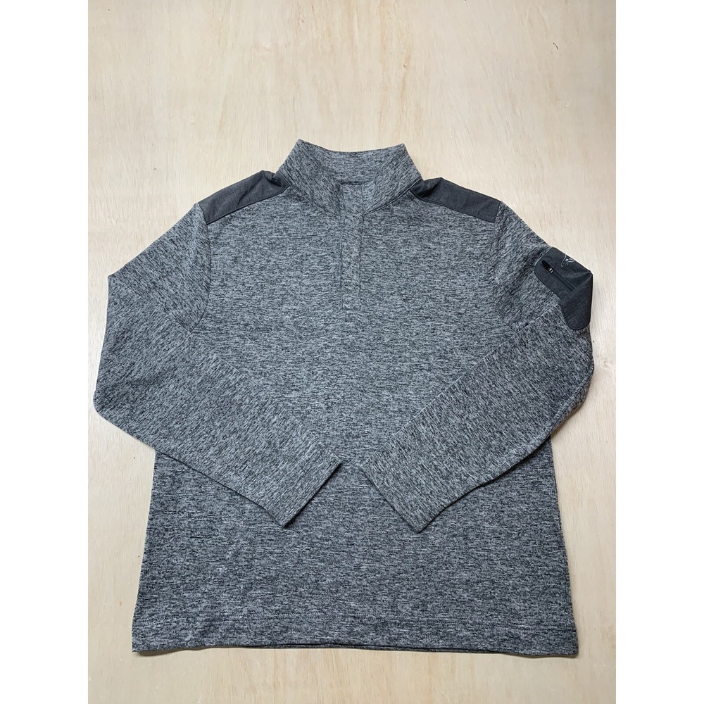 Greg Norman‎ Mens Dark Gray 1/4 Button Pullover Sweater Size Large Golf Sweater